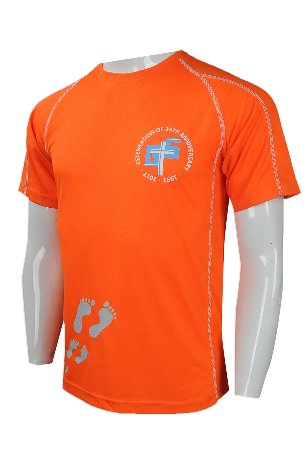 W207 訂製個人功能性運動衫 自製logo款功能性運動衫香港 蝦蘇線 週年紀念活動T恤 功能性運動衫專營店 橙色