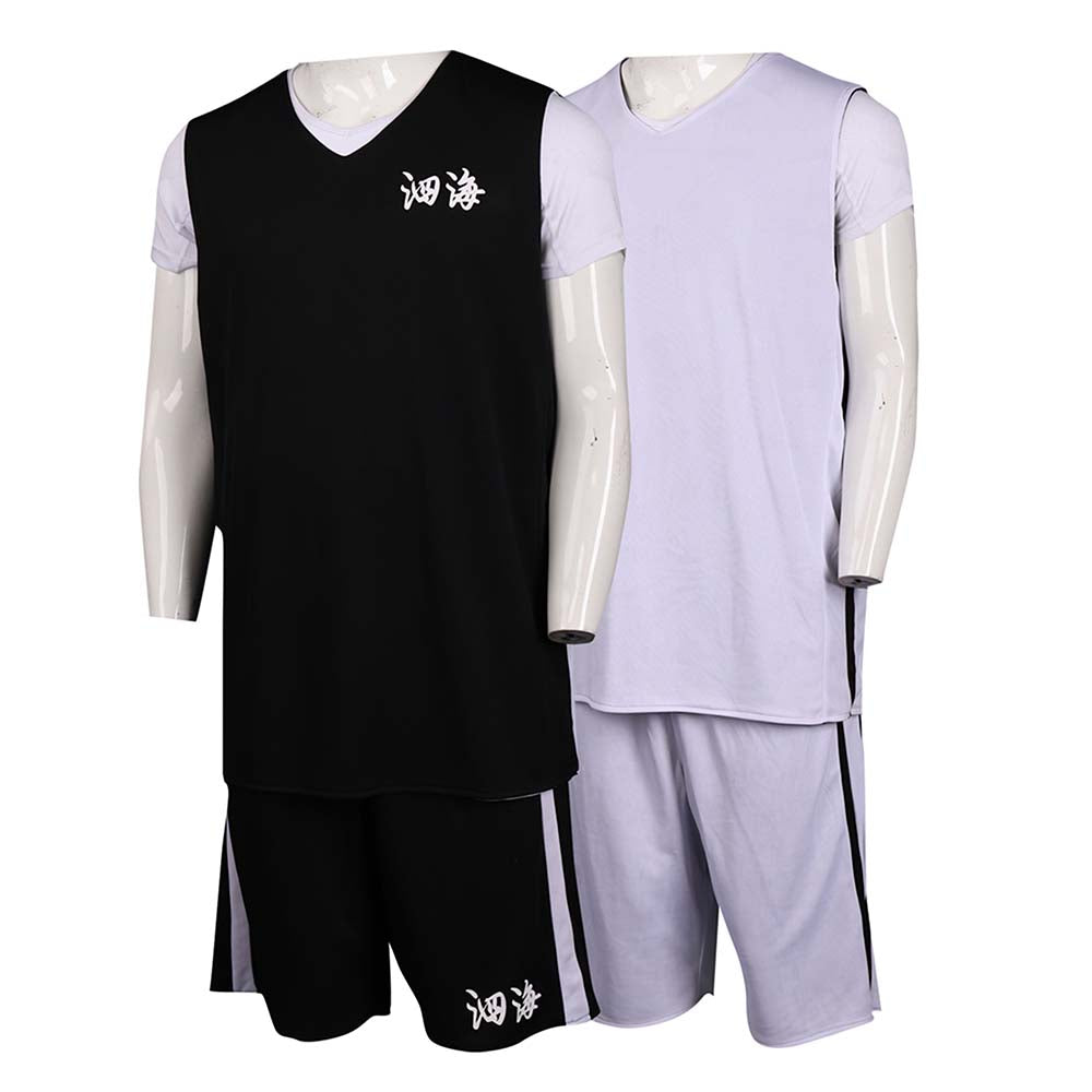 WTV157 設計兩面穿運動套裝 籃球服 打波衫 雙面運動服 100％滌 運動套裝製衣廠 白色 黑色