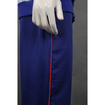 WTV168 設計冬季運動套裝 金光絨 運動服 澳門百辦商會 運動套裝製造商 白色衣服寶藍色褲子